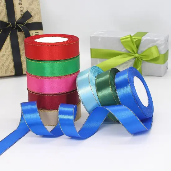 Gift Wrapping Satin Ribbon for Valentine's Day Flower Bouquet Arts Crafts Sewing 25 Yard Each Roll Ribbon for Trim Bow Merry Christmas Decoration (12 Colors Mix, 1 inch Width) {5}