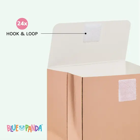 Rose Gold Party Favor Gift Bags, Goodie Boxes with Adhesive Stickers (24 Pack) Pink {4}