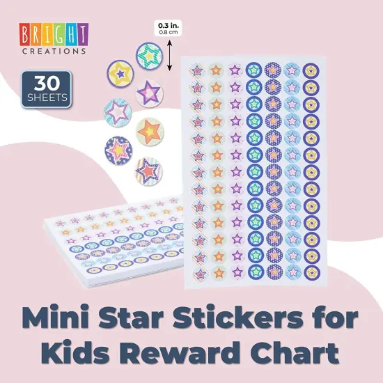 2730 Count Teacher Star Reward Stickers for kids and Students, small sticker for Behavior Chart, Classroom Supplies, 30 Sheets, Assorted Designs {3}