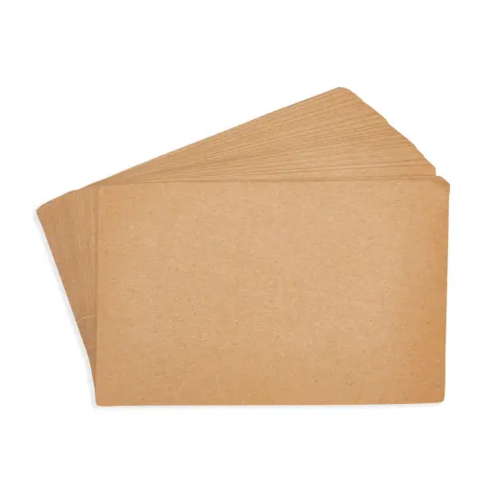 Blank 3x5 Kraft Paper Index Cards, Note Cards for Home, Office, Recipes, School Learning, Studying, Crafts, DIY, Standard Size Heavy Weighted Card Stock (100 Pack), Brown {4}