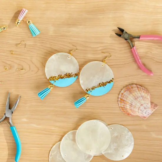 20 Pack Round Capiz Shells with Holes for Jewelry Making, Decoration, Wind Chimes, Crafts (2.5 In) Brown {2}