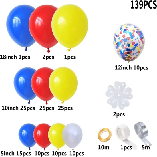 Yellow White Dark Red Dark Blue Balloons and Confetti Balloon for Baby Shower Birthday Graduation Wedding Festival Party Decoration {2}