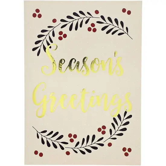 Best Paper Greetings 36 Pack Season&rsquo;s Greetings Cards, 5x7 Gold Foil Holiday Greeting Cards with Envelopes, Bulk Merry Christmas Note Cards for Festive Winter Xmas Seasons White {3}