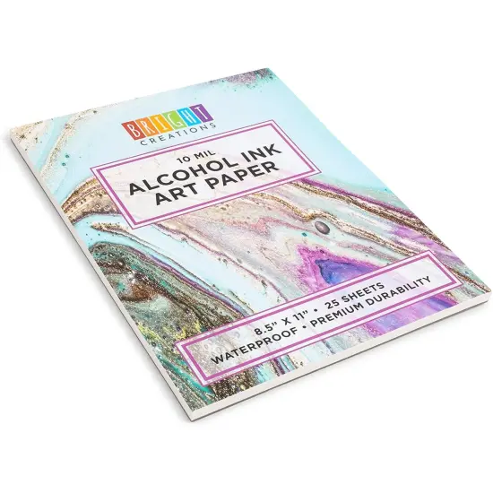 Bright Creations Alcohol Ink Paper Pad - 8.5 x 11 Inches White, for Art Painting & Crafts - 25 Sheets - Alcohol Inks {7}