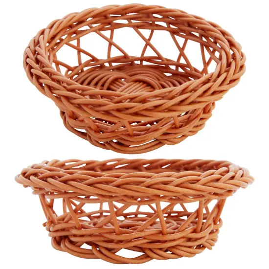 24 Pack Small Woven Basket Set, 3.1x1.2 Inches, Bulk Mini Wicker Baskets for Favors Brown {7}