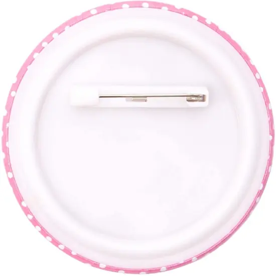 24 Pack Breast Cancer Awareness Pins Bulk, Black & Pink Round Buttons Accessories, 6 Designs, 2.25 in {5}