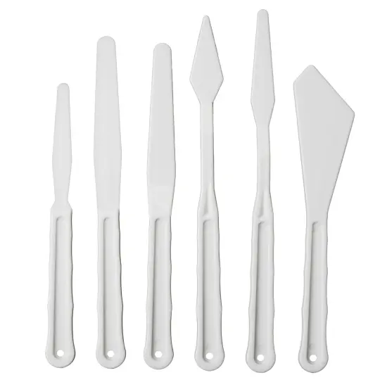 Plastic Paint Palette Knife Set Bulk (30 Pieces) for Art Crafts, Oil Acrylic Painting White {2}