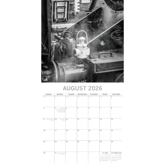 The Gifted Stationary 2026 Square Wall Calendar, Steam Trains - Black & White, 16-Month Animals Theme Hanging Calendar with 180 Reminder Stickers, Month Planner for Home, or Creative Spaces, 12x12 In Multicolor {3}