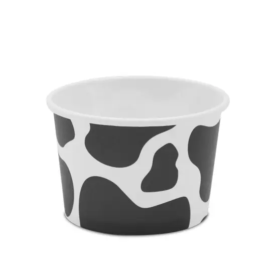 Cow Paper Ice Cream Cups with Spoons, Farm Birthday Party Supplies (8 oz, 100 Pack) {4}
