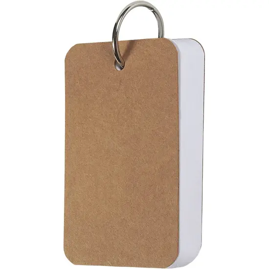 8 Pack Blank Flash Cards with Rings for Studying with 50 Sheets Each, 250gsm Index Notecards (2.2 x 3.5 In) {7}