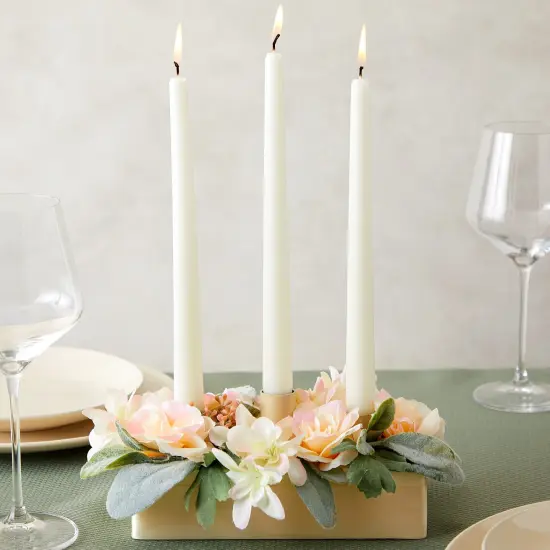 40 Pack Green Plastic Candle Holder Stakes - 1 inch Picks for Floral Arrangements, Wedding Table Centerpiece Decoration {2}