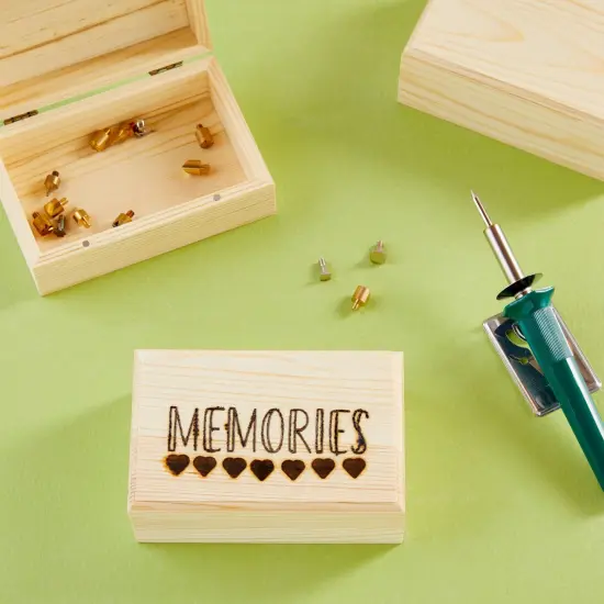 4 Pack Small Unfinished Wood Boxes for Crafts with Hinged Magnetic Lid (5.5 x 3.5 x 2 In) Brown {3}