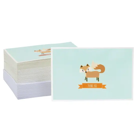 Paper Junkie 48 Pack Baby Shower Thank You Cards with Envelopes - Funny Woodland Animal Designs - for Kids, Gratitude, All Occasion (6 Cute Designs, 4x6 inches) Multicolor {6}