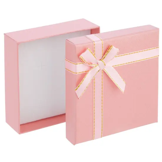 12 Pack Cardboard Jewelry Gift Boxes with Lids & Bows for Ring Necklace Bracelet Earrings Display, 4 Colors, 3.5 x 1 in Multicolor {5}