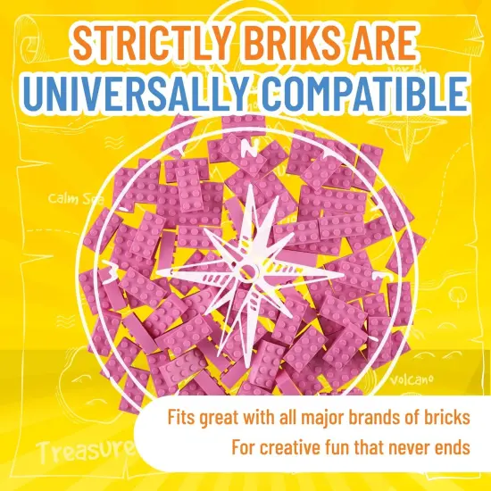 Strictly Briks Classic Bricks Starter Kit, Pink, 96 Pieces, 2x4 Studs, Building Creative Play Set for Ages 3-14, 100% Compatible with All Major Brick Brands {4}