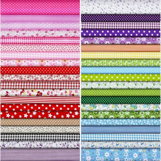 40 Pcs 10 x 10 Inches Summer Floral Cotton Precut Fabric Bundle {1}