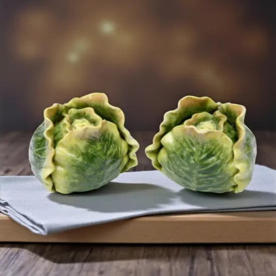 Handcrafted Ceramic Cabbage Salt and Pepper Shakers, Home D&eacute;cor, Gift for Her, Gift for Mom, Kitchen D&eacute;cor, Farmhouse D&eacute;cor {1}