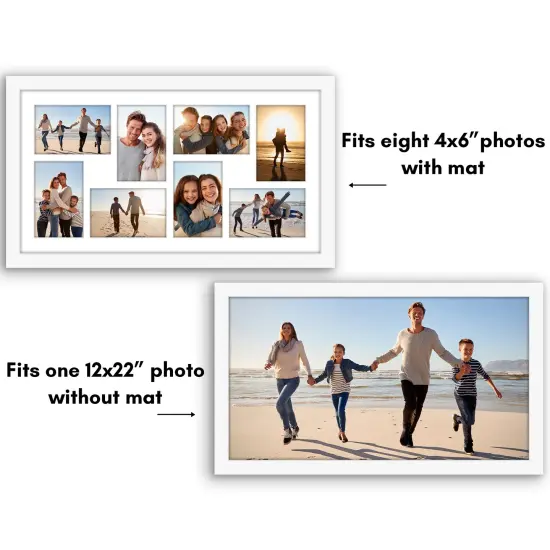 Americanflat 12x22 Collage Picture Frame - Fits Eight 4x6 Photos or One 12x22 Picture {4}