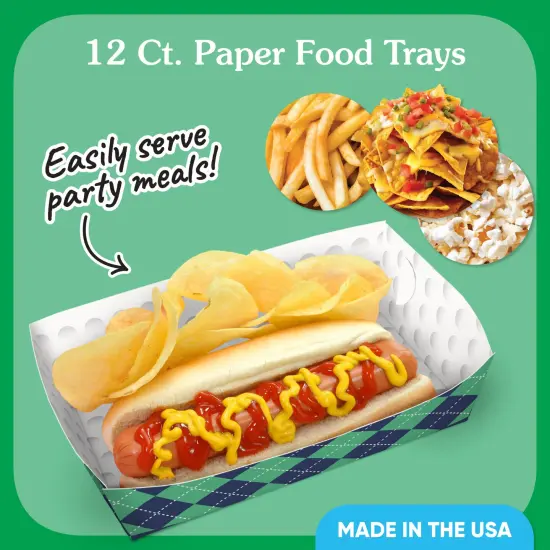 Big Dot of Happiness Golf Party Paper Food Trays, Disposable Double-Sided Paper Food Holders for Nachos, Hot Dogs, French Fries - 12 Ct {3}