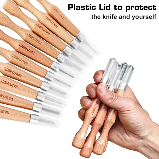Wood Carving Tool Set - 10 PCS Hand Carving Knives and Chisels for DIY Sculpture Carpenter Experts & Beginners, HT0391 {4}