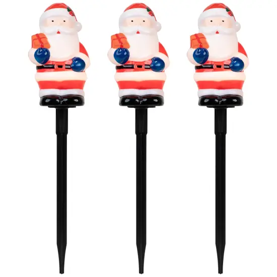Northlight Lighted Santa Claus Christmas Pathway Markers - 16" - Set of 4 Red {3}