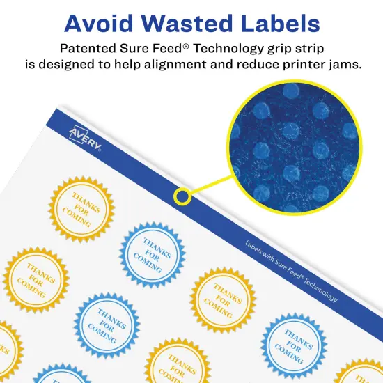 Avery Glossy Clear Starburst Labels with Sure Feed, 1" {4}