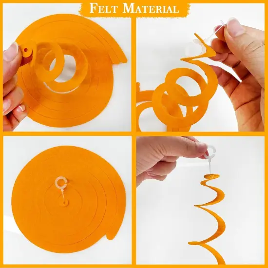 36Pcs Orange Hanging Swirl Decorations Ombre Orange Felt {4}