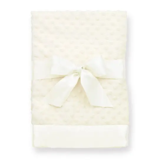 Bearington Baby Creamy White Dottie Snuggle Blanket, 28.5" x 28.5", For Ages 0-3 {1}
