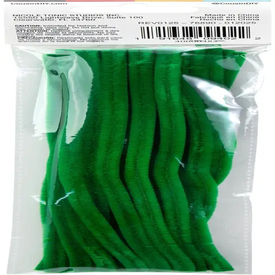 CousinDIY Chenille Stems 6mmx12" 25/Pkg-Moss Green {4}