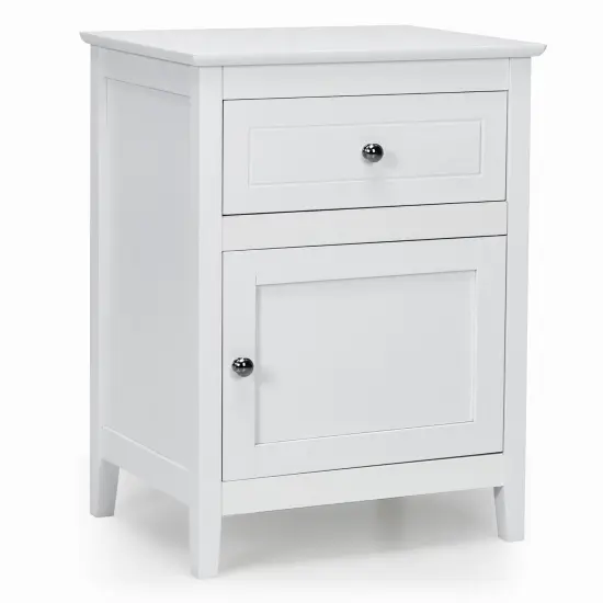 Costway Nightstand with Drawer Accent Side End Table Storage Cabinet White\Natural\Espresso {8}