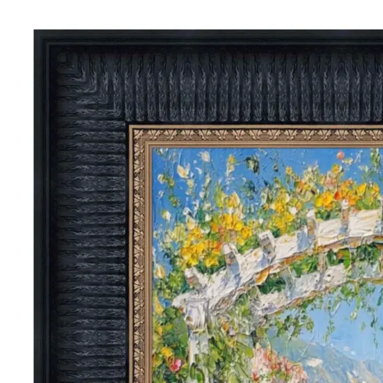 Wide Venetian Black With Gold Luxury Picture Frame 20x40 frame {4}