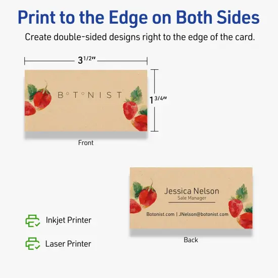 1-3/4" x 3-1/2" Rectangle, Kraft Brown Business Cards {6}