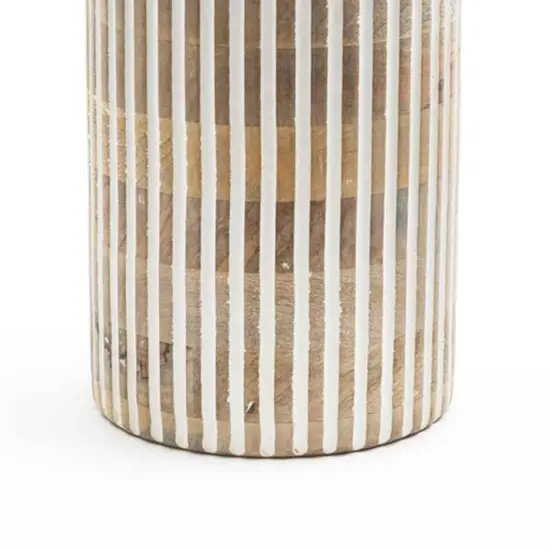 Decorative Handcrafted Wood Vase - 7.5" x 15.5" Natural {5}