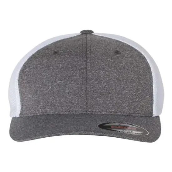 Flexfit&reg; Melange Trucker Cap Heather Grey/ Navy {5}