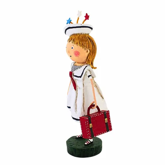 Lori Mitchell 7.0 Inch Bon Voyage Patriotic Figurine , Lightweight Summer Decor Sailor Dress Travel Vacation White {3}