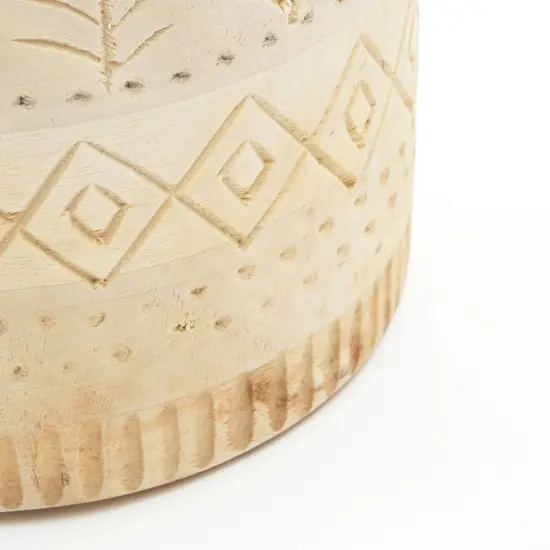 Wooden Decorative Accent Vase - 7" x 11" White {4}