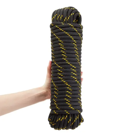 1/2 Inch x 100 Ft Diamond Braided Rope for Knot Tying Practice, Camping, Boats, Trailer Tie Down (Polyester) {7}