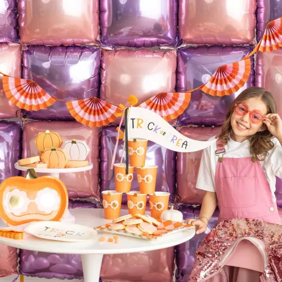 GROOVY PUMPKIN PARTY CUPS {4}