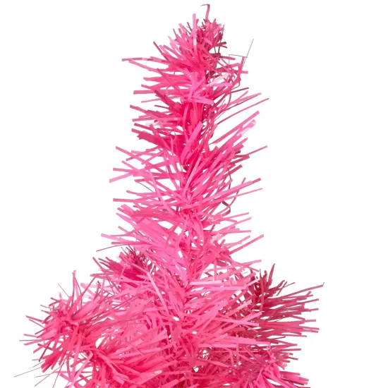 Northlight Artificial Tinsel Christmas Tree - 3' - Pink - Unlit {5}