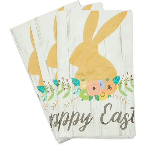 Blue Panda 3 Pack Easter Tablecloth, Happy Easter Bunny Table Cover, 54 x 108 Inch Disposable Rabbit Plastic Tablecloth for Rectangle Table, Easter Day Party Table Decorations and Party Supplies Multicolor {6}