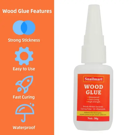 Wood Glue,90g Clear Carpenter Glue,Super Glue for Wood, Fast Drying Wood Glue for Craft, Metal,Furniture, Wood, and DIY(Pack of 3) {4}