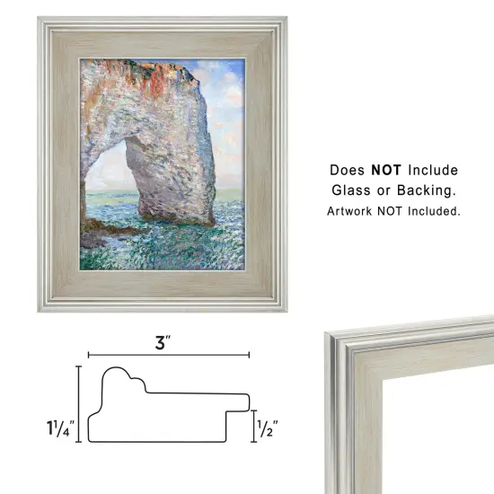 Cardinali Plein Aire Frame, Silver 14x18", 3 Pack - 3" Wide Moulding with Raised Edge -1/2" Rabbet Depth - Timeless Frame for Canvas - Made in USA {4}