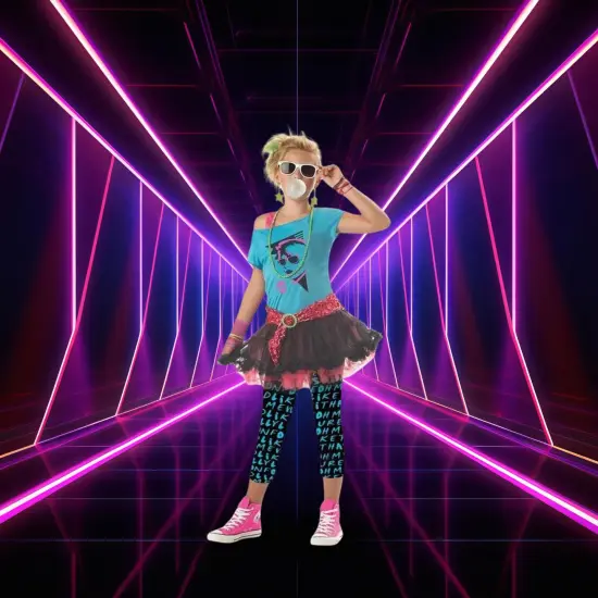 80'S Valley Girl Punk Rock Girl Dress Costume Tween {4}