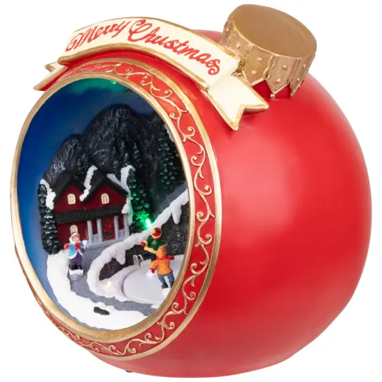 Northlight LED Lighted and Musical Christmas Village Scene in Ornament - 10.75" Red {6}