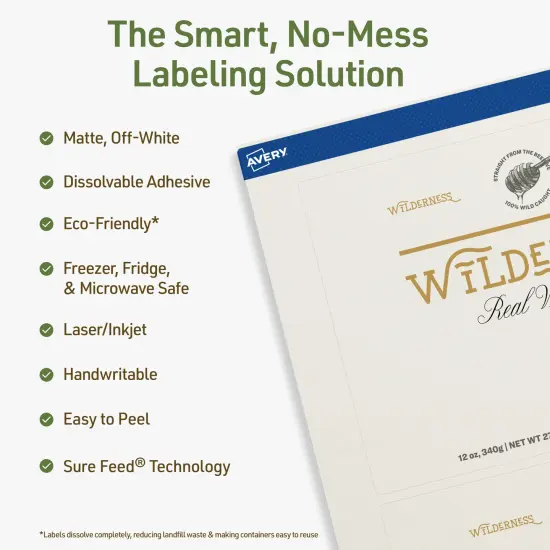 Avery Dissolvable Labels, 5" x 7" Rectangle {8}