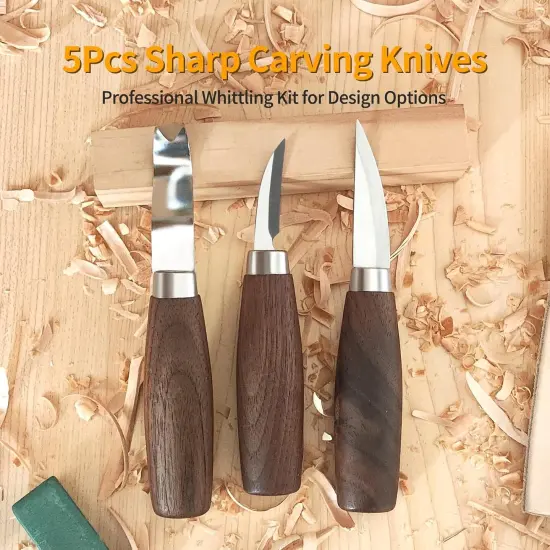 Wood Carving Tools Set - Wood Carving Knife Kit for Beginners, Adults, and Kids, Includes 3 Whittling Knives for DIY Woodworking and Carving Enthusiasts {2}