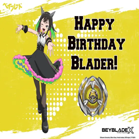 BEYBLADE X Cake Topper Decoration &ndash; Anime Battle Scene with Multi Nana-iro and Spinning Top fits 1/4 Sheet cake or larger {1}