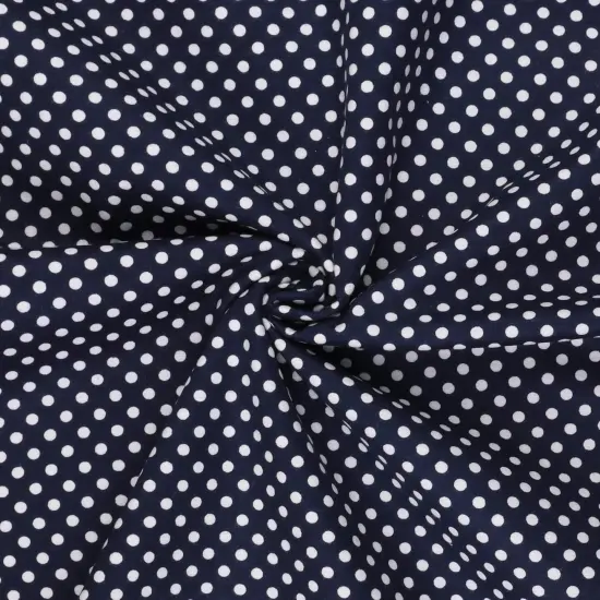 Mook Fabrics Polka Dot Flannel Fabric [43 in. Wide] - By The Yard Navy/White {2}