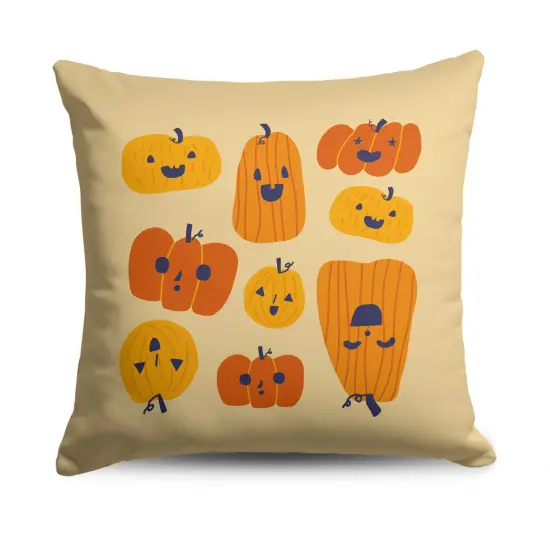Halloween 18 Inch Throw Pillow Funky Pumpkin {1}