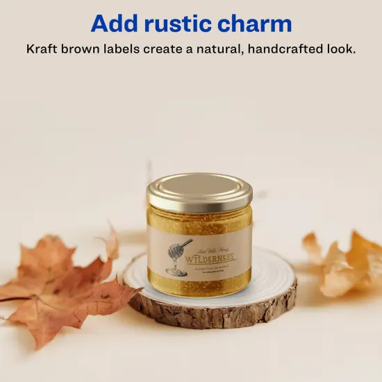 Avery Kraft Brown Rectangle Labels with Sure Feed, 1.5" x 7.5" {2}